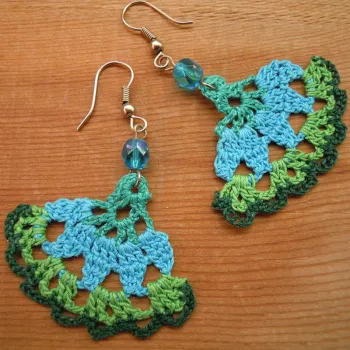 Hot Fashion 100% Cotton Crochet Earring Flowers