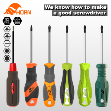 Two-way and magnetic screwdriver with long pole