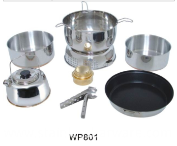 Camping Cookware with Different Types of Pots
