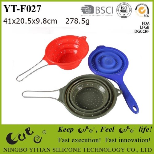 food grade non-stick silicone colander spoon strainer YT-F027