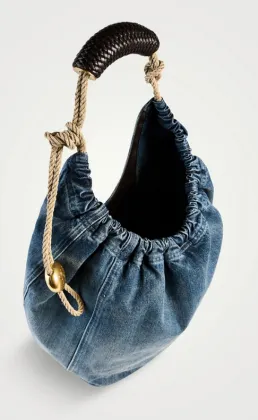 Denim shoulder bag
