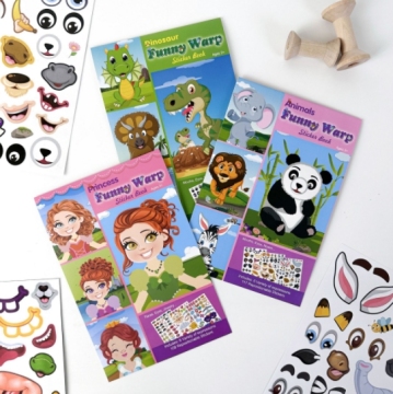 Mindful Sticker Books: Transforming Animal Faces - Dinosaurs, Elephants, Pandas, and Princesses