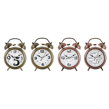 3 Inch Hammered Vintage Twin Bell Alarm Clock