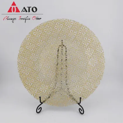 ATO Kitchen Electroplated Tableware Gold Decor charger plate