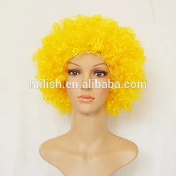 FBW-0197 Party big natural kids yellow afro wig