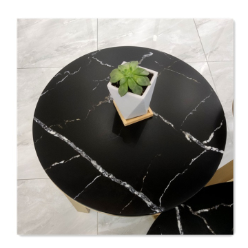 Round Quartz Coffee Table Top with Custom Marble Color