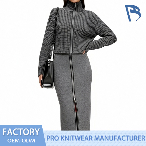 Đầm dài dệt kim màu đen thanh lịch cho nữ