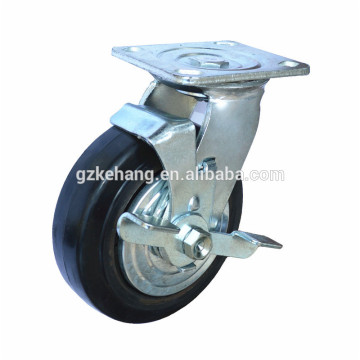 5" caster wheels,125mm black rubber wheels,rubber wheel 5 inch