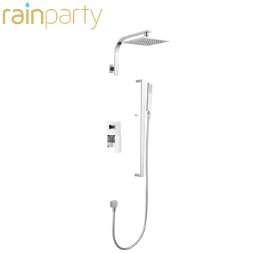 Brass overhead shower set chrome square fashion column