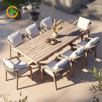 UV Resistant Wooden Balcony Sofa Set for Outdoor and Garden