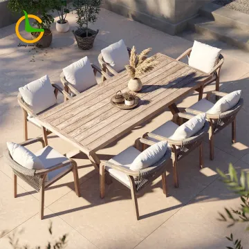 UV Resistant Wooden Balcony Sofa Set for Outdoor and Garden