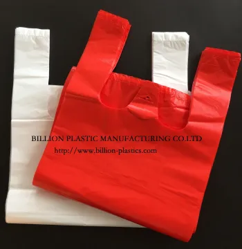 HDPE T-Shirt Garbage Packaging Clear Plastic Gusseted Grocery Produce Bag on Rolls