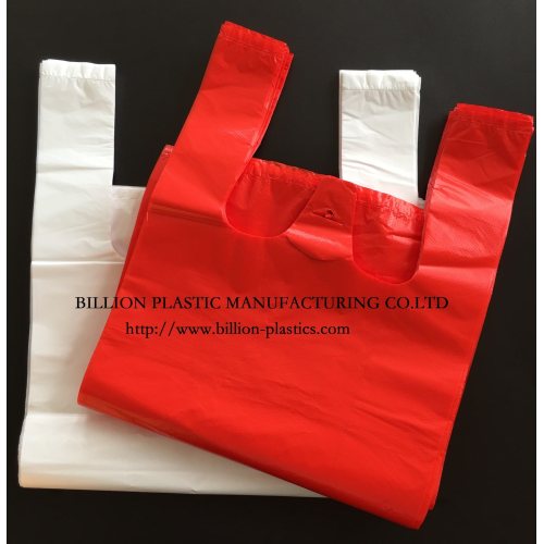 HDPE T-Shirt Garbage Packaging Clear Plastic Gusseted Grocery Produce Bag on Rolls