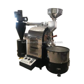 Smart Commercial Coffee Roaster with Double Wall Rotary Drum and Gas Heating