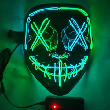 Halloween Purge Mask: LED Light-Up Mask with 3 Light Modes in 2 Colors