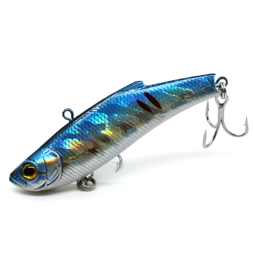 AOCLU Sinking VIB Vibration Ice Fishing Lure with VMC Hook and UV Glowing Flutter Hard Bait