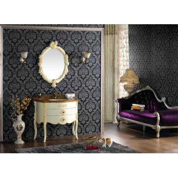 Europe Simple Style Antique Solid Wood Custom Bathroom Cabinets