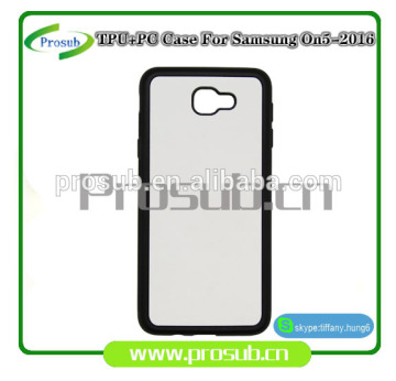 2d sublimation heat transfer PC +TPU silicon blank cell phone case with metal sheet for Prosub-Samsung On5-2016