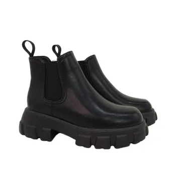 Genuine Leather Women's Combat Boots for Motorcycle