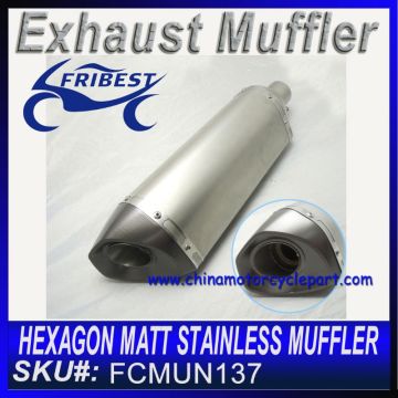 Hexagon Matt Stainless muffler with CNC Tip bike muffler FCMUN137