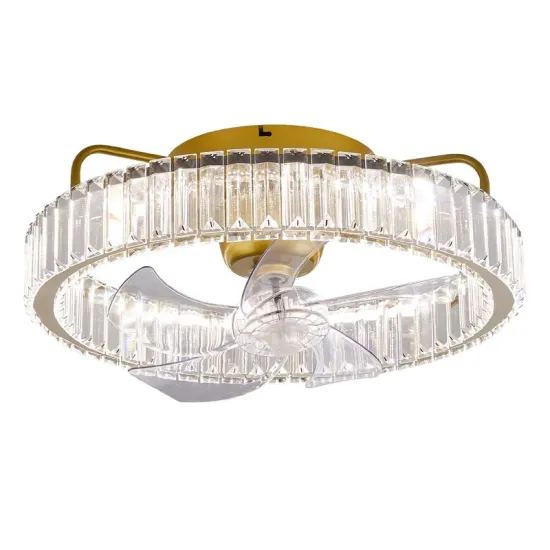 Modern Ceiling Fans with Crystal Chandeliers, Remote Control, and LED Lighting