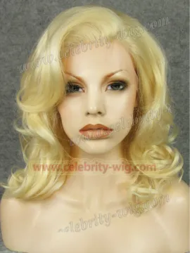 Golden Blonde Elegant Curly Synthetic Lace Front Wig