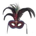 Red Feather Mask Suit For Masked Ball