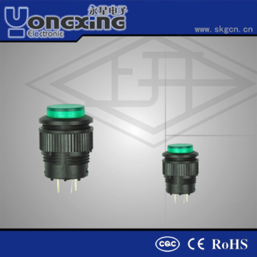 16mm CQC CE IP40 1A 250V AC illuminated industrial push button switch
