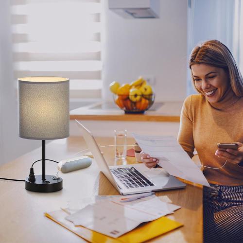 Lampes de table de chevet avec 2 ports de chargement USB