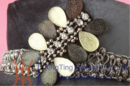 Hat manufacture Winter hat Ladies Fancy Church Hat With Shiny Rhinestone Around