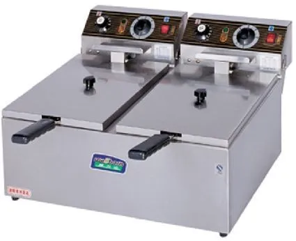 Double fryer with timer, 18-10 s/s