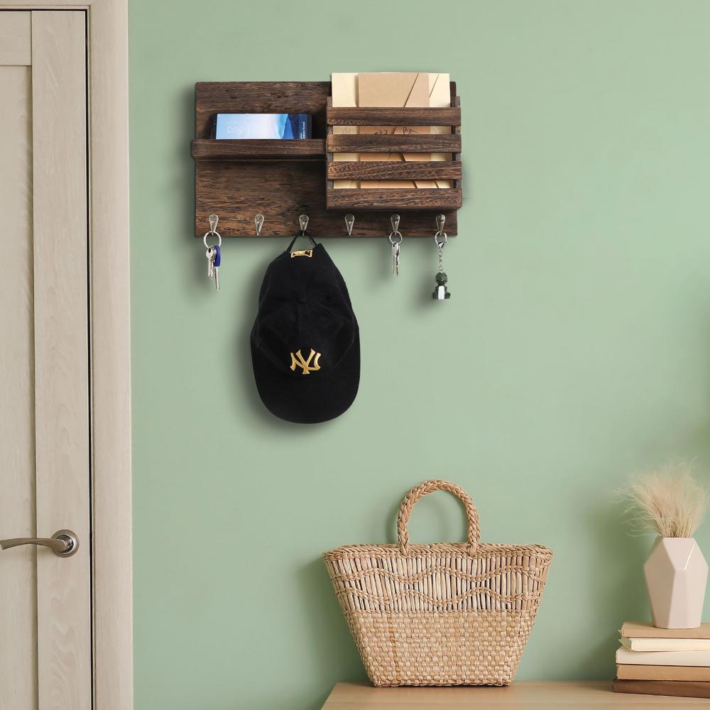 Mail Organization Rack With Key Hook