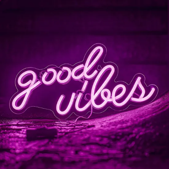 Custom Good Vibes Neon Sign for Business and Shop