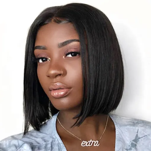 Top Selling Cuticle Aligned Virgin Hair Straight Bob Wig For Black Women Kinky Curly Cheap Brazilian Human Hair Lace Front Wig