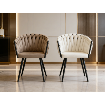 Poltrona elegante em tecido feito à mão com design moderno