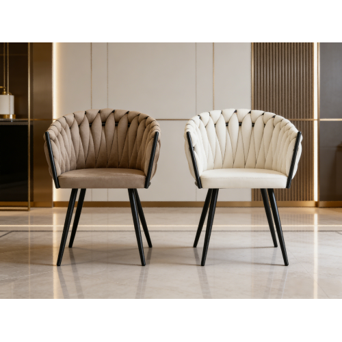 Poltrona elegante em tecido feito à mão com design moderno