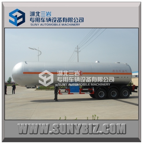 three axles propane LPG road tank semi trailer 58500L lpg tank for sale