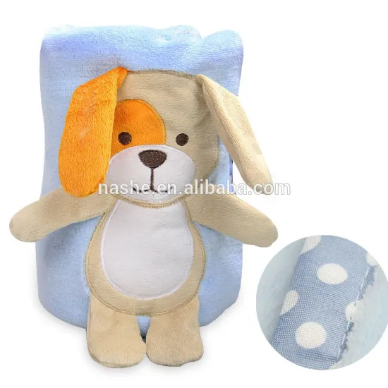 Baby Coral Fleece Blanket---Applique Plush toy Style