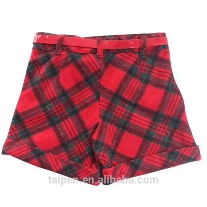 2016 Autumn Korean Kids Girls Shorts Red 100% Cotton Shorts Wear For Children Girls