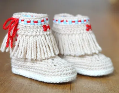 Baby Crochet Booties Photo Native American Style Baby Shoes