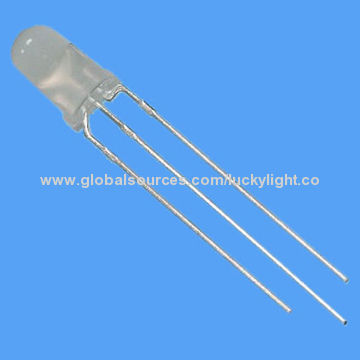 3-pin Bi-color Dip LED with Common Cathode Type, High-efficiency Red, Yellow and Green