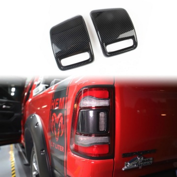 Carbon Fiber Rear Tail Light Cover Trim Frame for Dodge Ram 1500 2019-2021