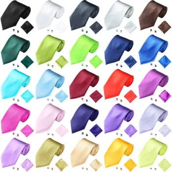 Red and Black Skinny Neckties - 3pcs/set Formal & Casual Men's Accessories