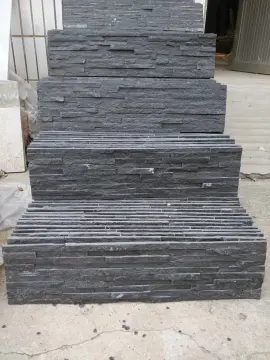 Slim Strip Black Stone 15x60 Slate Decorative Wall Panels
