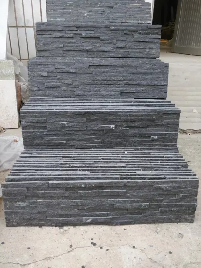 Slim Strip Black Stone 15x60 Slate Decorative Wall Panels