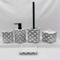 Patterned white bath set resin bottle