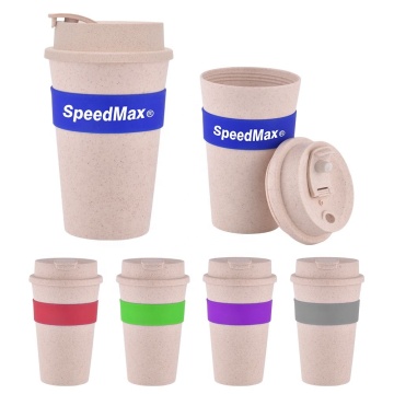 Eco-Friendly Reusable Coffee Cup with Biodegradable Wheat Straw Fiber