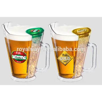 Top high quality BPA free 1500ml plastic ice beer pitchers