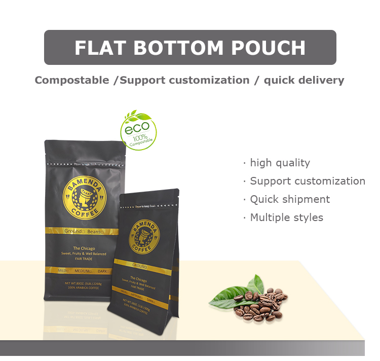 Discount Flat Bottom Snack Pouch Food Packaging Bag with Zipper