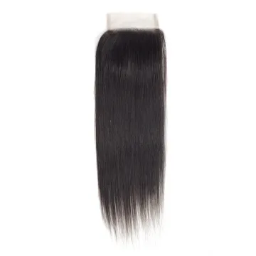 Straight Closure Swiss Lace Closures Remy 100% Human Hair Closure Peruvian  4x4 Straight human hair